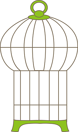 金色鸟笼手绘鸟笼
