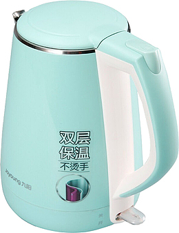 实物蓝绿色电热水壶