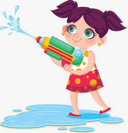 可爱双马尾滋水枪女孩