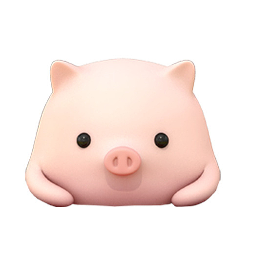 灰色可爱小猪元素