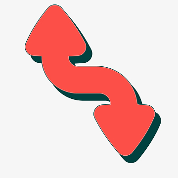 彩色创意红色拐弯双箭头矢量素材