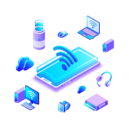 创意光感效果WIFI矢量手机