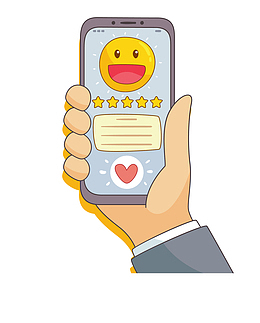 手拿手机客户打分