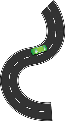 矢量卡通弯曲道路图