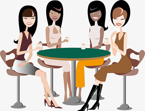 卡通四姐妹约会聚餐