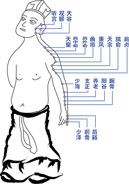手绘卡通人体穴位