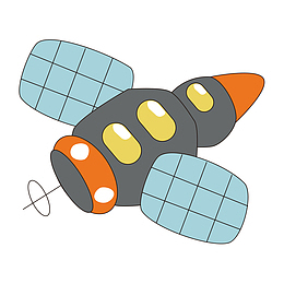 卫星国际空间站卡通矢量