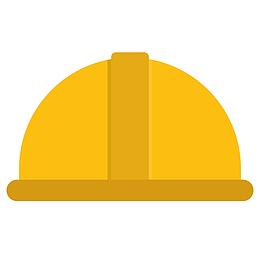 黄色圆弧安全帽元素