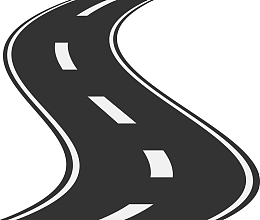 创意矢量弯曲的道路图