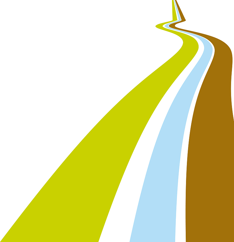矢量卡通弯曲道路图