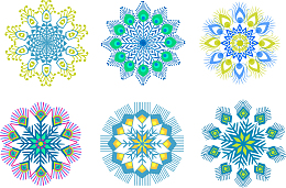 矢量孔雀羽元素雪花
