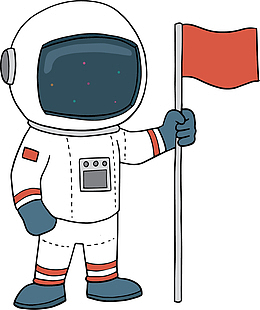 卡通手绘探索宇航员