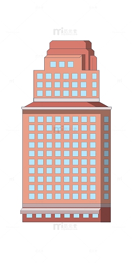 手绘楼房样式插画装饰