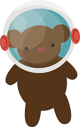 小熊宇航员矢量