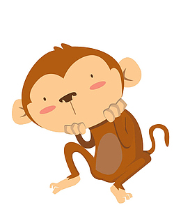 托腮小猴子