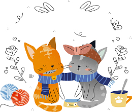 卡通可爱恋爱猫咪