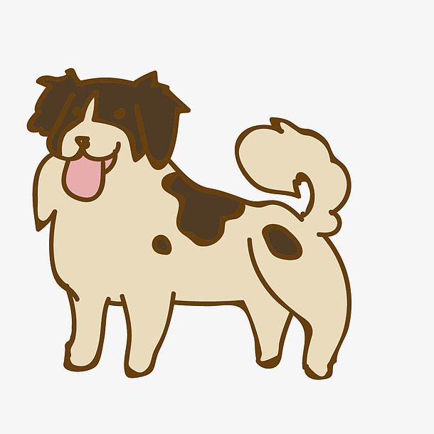 卡通手绘可爱的小狗