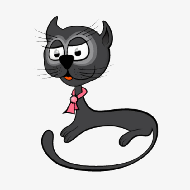 长尾巴的灰色小猫咪