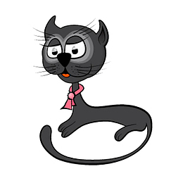 长尾巴的灰色小猫咪