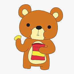 吃零食小熊png下载