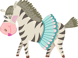 卡通可爱斑马动物贴纸