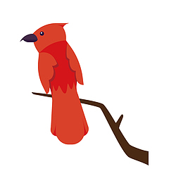 黄色小鸟栖息在树上