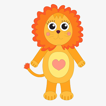 手绘卡通小狮子设计