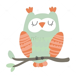 小清新配色设计猫头鹰