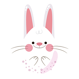 卡通白色复活节兔子彩蛋