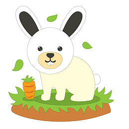 卡通可爱的小白兔设计