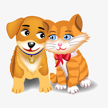 卡通情侣动物矢量