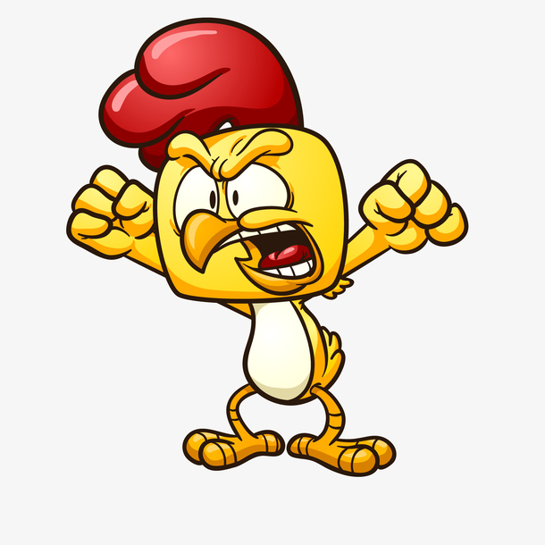 卡通生气的小公鸡设计