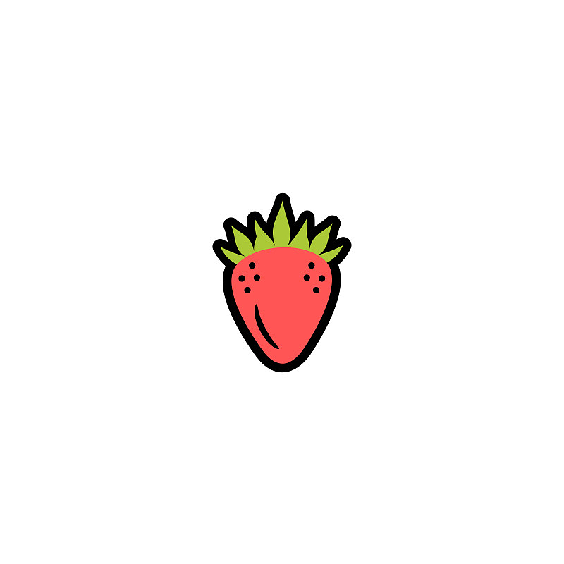 手绘卡通水果草莓素材
