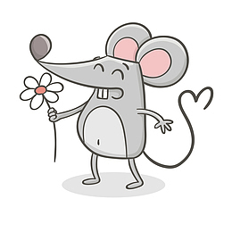 简约设计花朵小老鼠