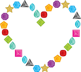 多彩简约宝石爱心边框纹理