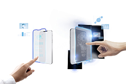 金融手指全面屏手机海报装饰