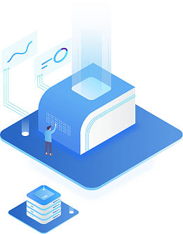 卡通手绘工作人员和智能仪器海报