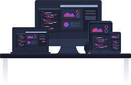 商务电脑桌2.5D矢量插画