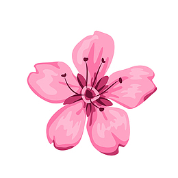 水彩绘卡通花朵矢量图