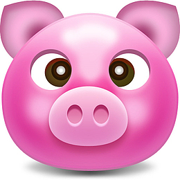 可爱粉红猪头