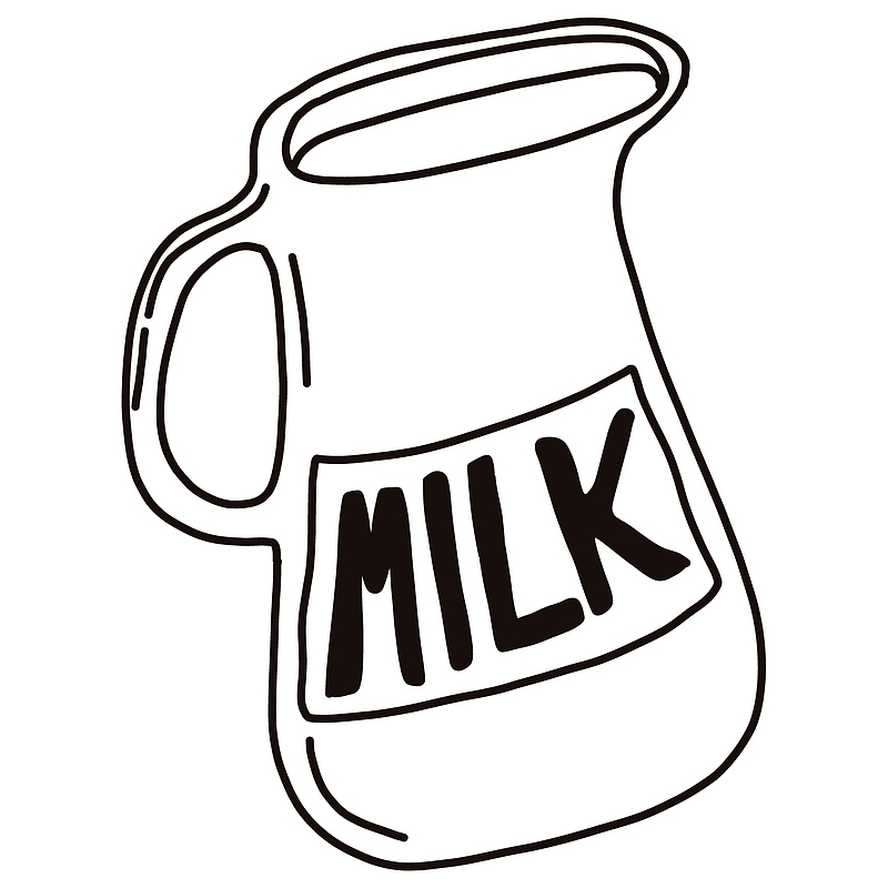 卡通简约美食装饰广告设计牛奶