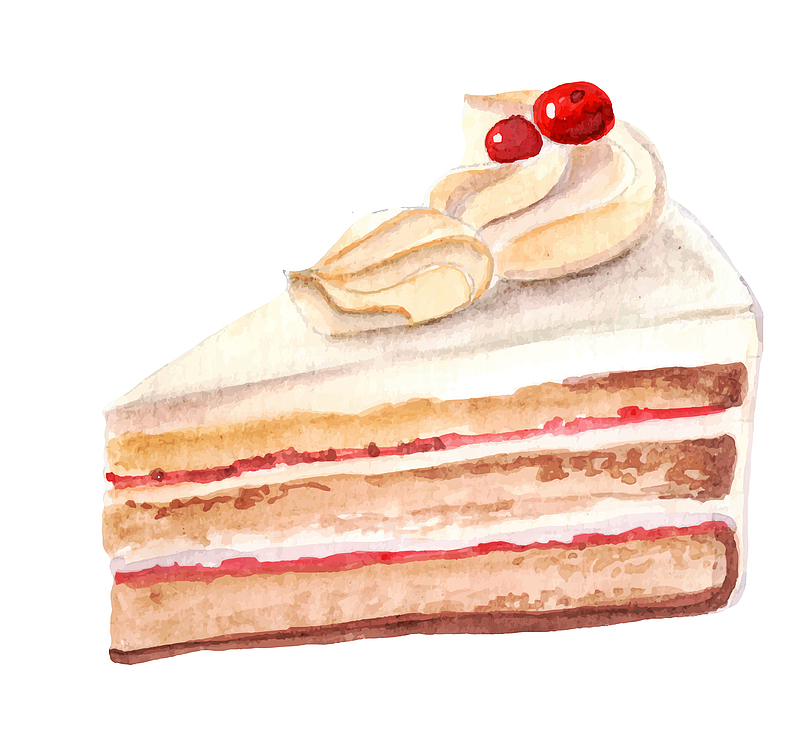 手绘卡通一块蛋糕