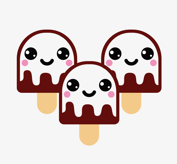 手绘卡通可爱大眼雪糕表情