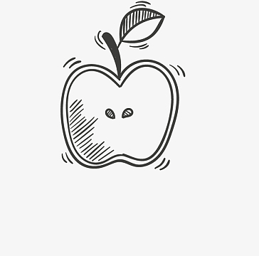 苹果黑白素材_苹果黑白图片元素-觅元素