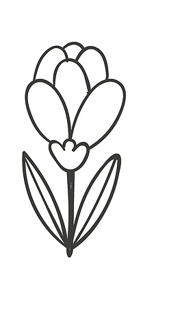 卡通简约黑白插画小清新花朵