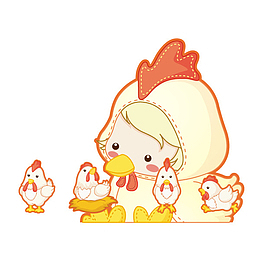 卡通手绘装饰十二生肖简笔画头像