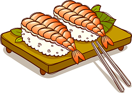 卡通简约美食装饰广告设计寿司