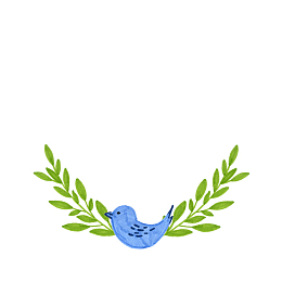 草叶小鸟装饰素材