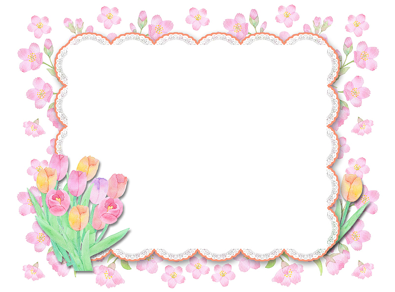 粉色春季花朵框架