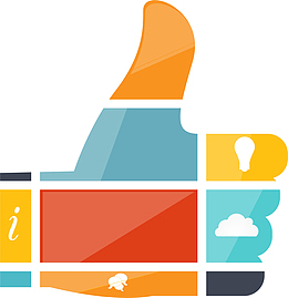 彩色拼接大拇指